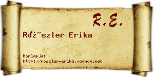 Röszler Erika névjegykártya